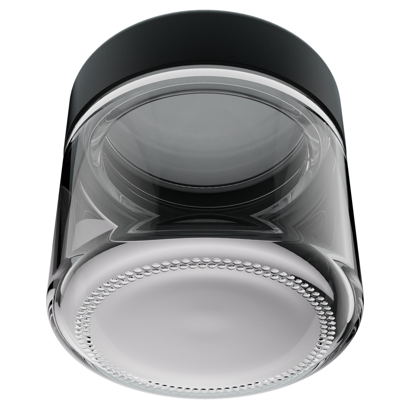 2 Ounce Clear Glass Jar - Child Resistant Black Smooth Cap - (200 qty.)