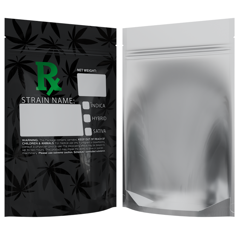 1 Ounce Green Rx Generic Designer Custom Printed Mylar Bags (100 qty.) - Dragon Chewer
