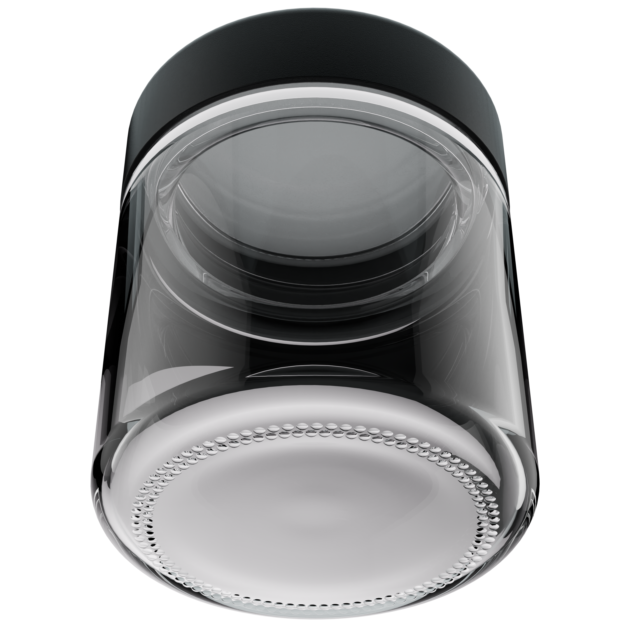 3 Ounce Clear Glass Jar - Child Resistant Black Smooth Cap - (150 qty.)