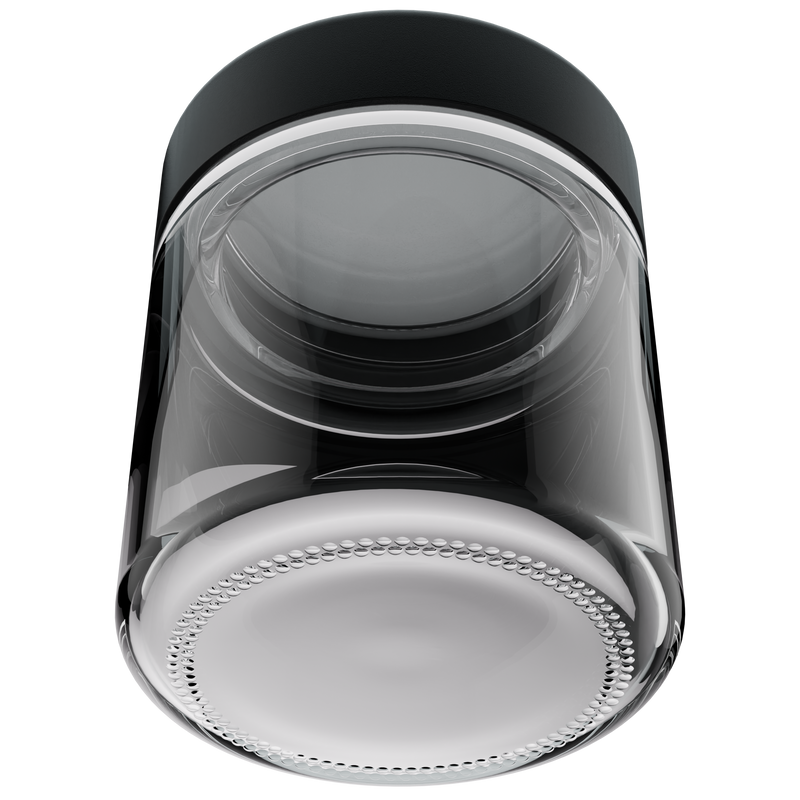 3 Ounce Clear Glass Jar - Child Resistant Black Smooth Cap - (150 qty.)
