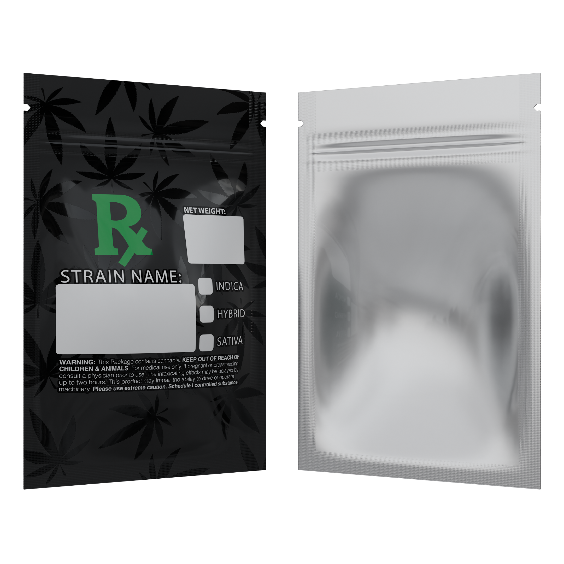 1 Gram Green Rx Generic Designer Custom Printed Mylar Bags (100 qty.) - Dragon Chewer
