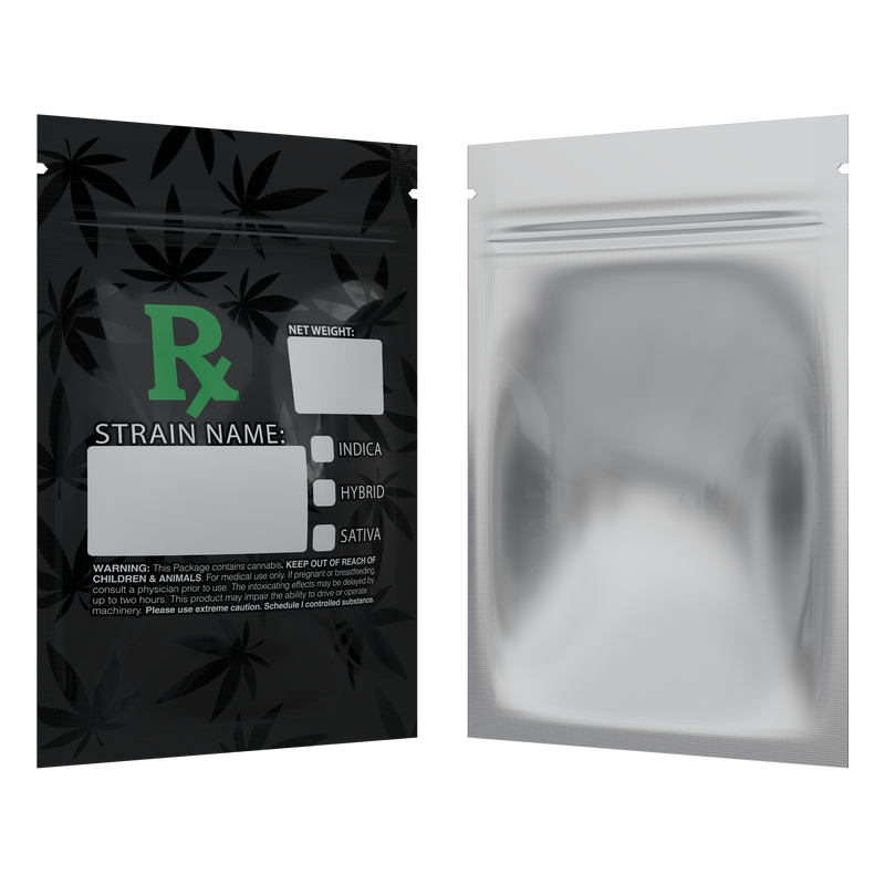 1 Gram Green Rx Generic Designer Custom Printed Mylar Bags (100 qty.) - Dragon Chewer