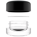 9ML Premium Clear Glass Concentrate Jar - Black Smooth CR Cap (320 qty.)