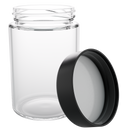 5 Ounce Clear Glass Jar - Child Resistant Black Smooth Cap - (100 qty.)