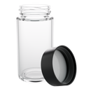 2 Ounce Tall Clear Glass Jar - Child Resistant Black Smooth Cap Pre Roll Multipack - (120 qty.)