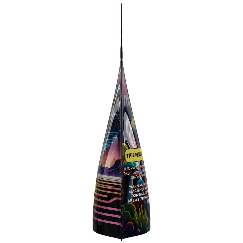 1/4th Ounce Holographic Black Designer Mushroom Custom Printed Mylar Bags (1,000 qty.)
