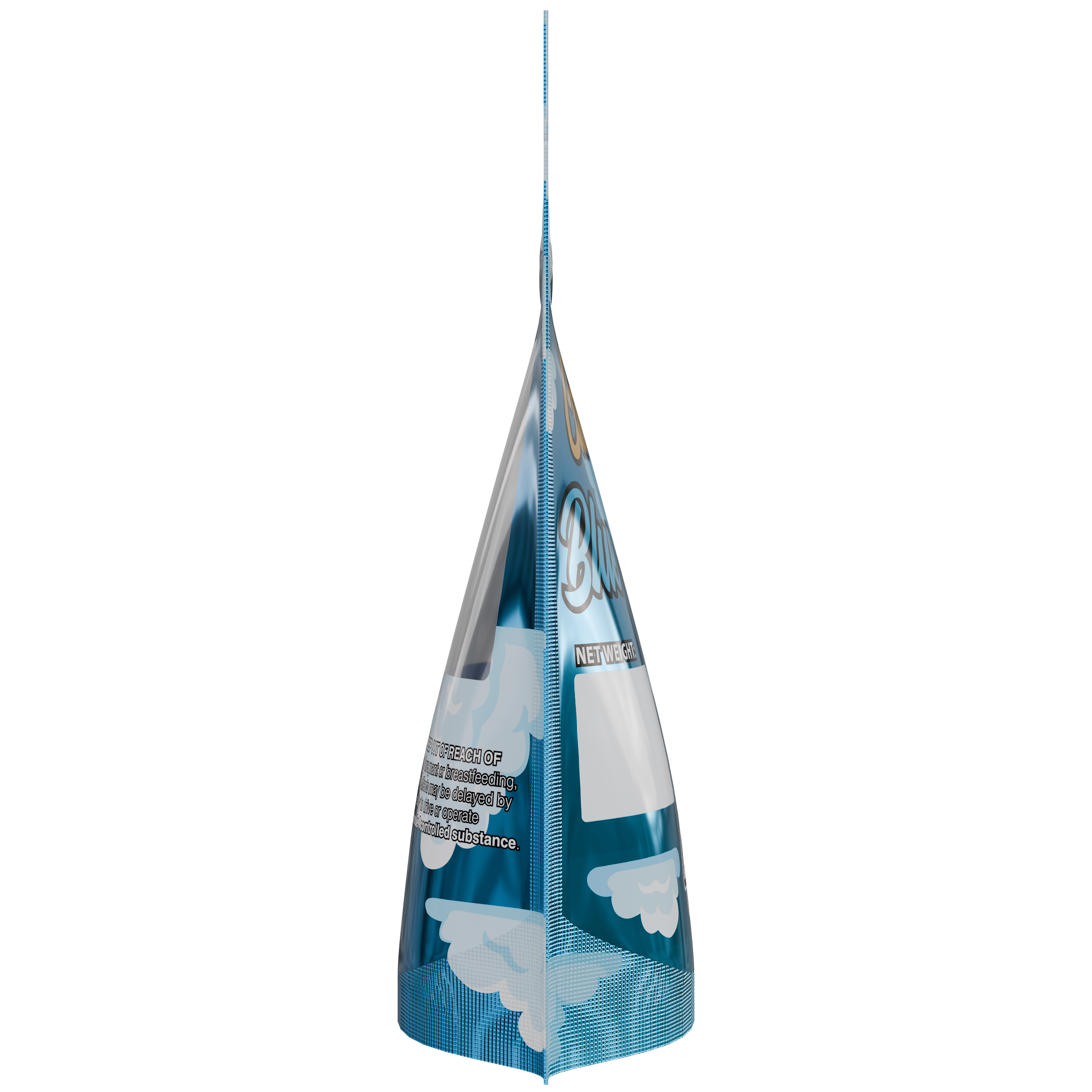 1/8th 3.5g 8th Blue Cali Caviar Holographic Designer Custom Printed Mylar Bags (100 qty.) - Dragon Chewer
