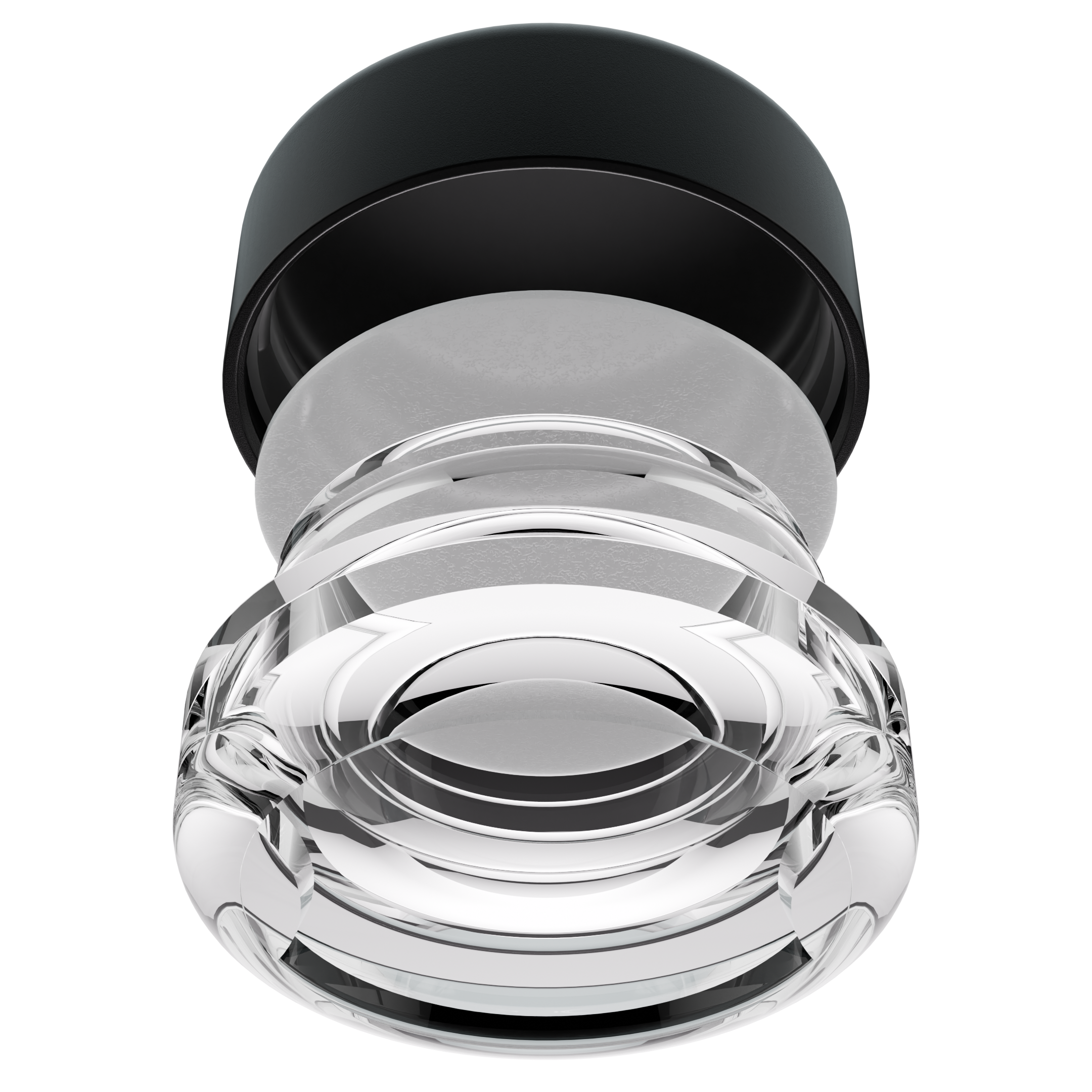 9ML Premium Clear Glass Concentrate Jar - Black Smooth CR Cap (320 qty.)