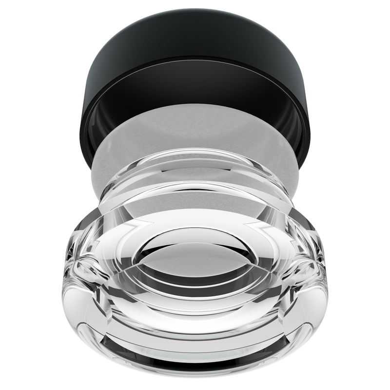 9ML Premium Clear Glass Concentrate Jar - Black Smooth CR Cap (320 qty.)