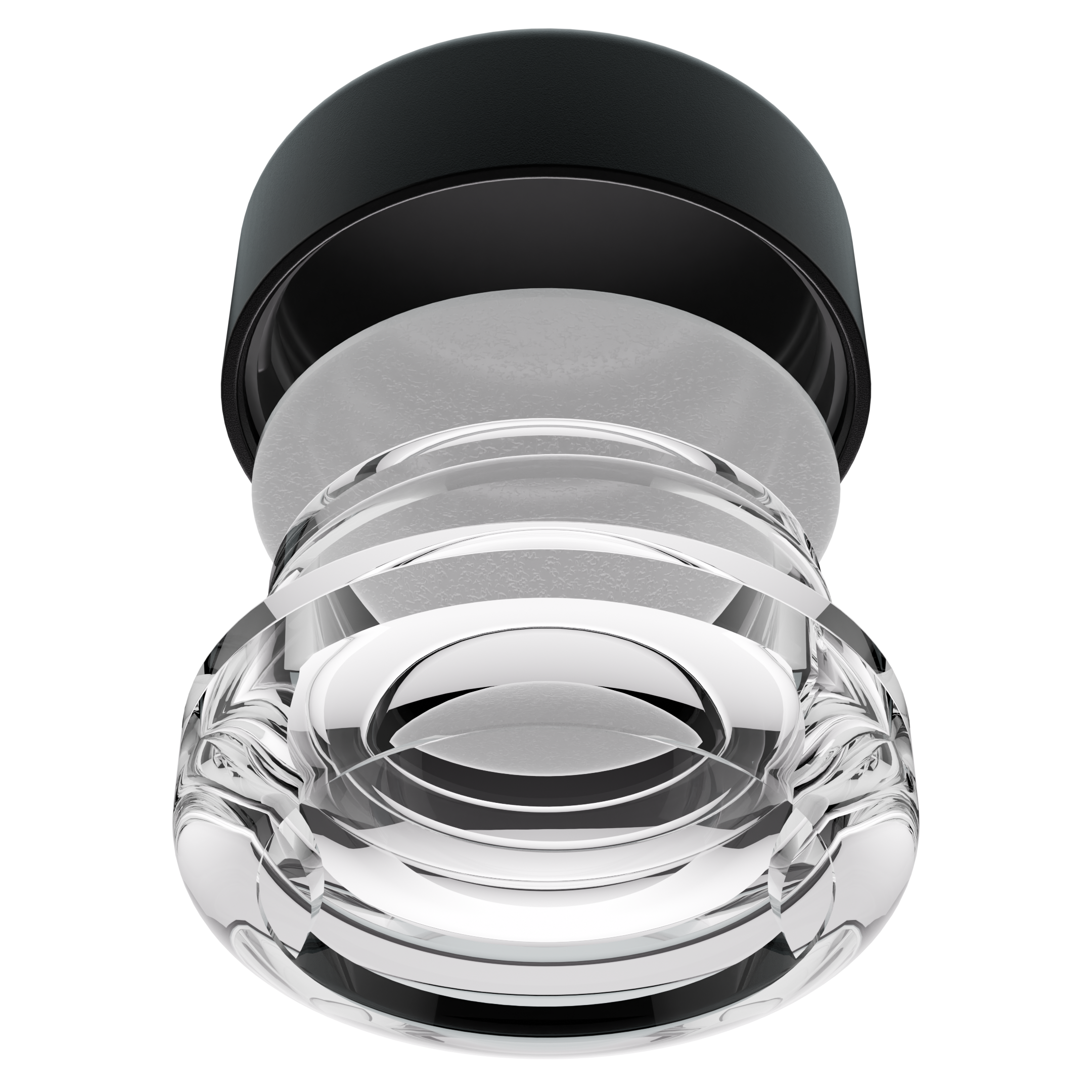 7ML Premium Clear Glass Concentrate Jar - Black Smooth CR Cap (400 qty.)