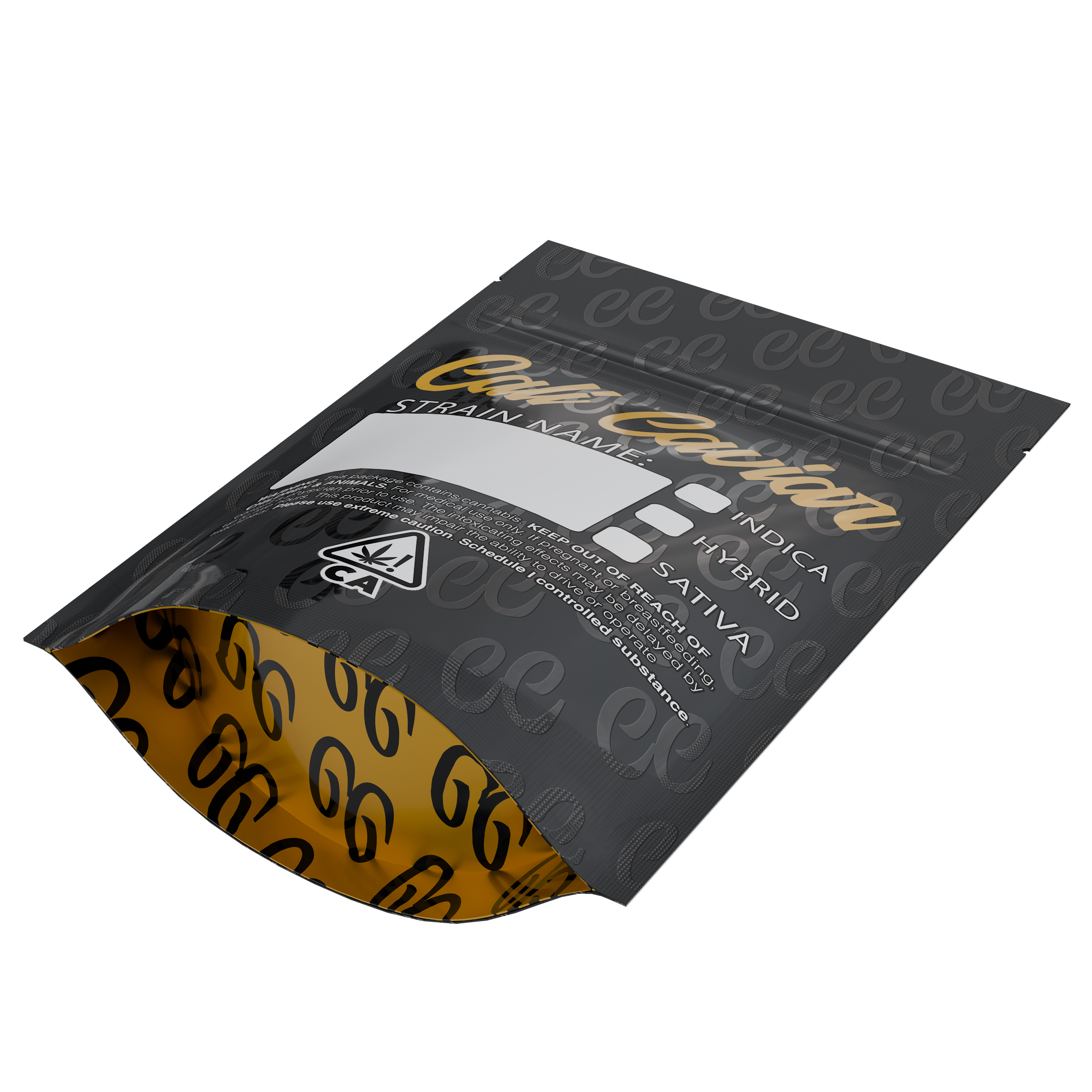 1/8th 3.5g Ounce Cali Caviar Designer Custom Printed Mylar Bags (1,000 qty.) - Dragon Chewer