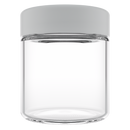 3 Ounce Clear Glass Jar - Child Resistant White Smooth Cap - (150 qty.)