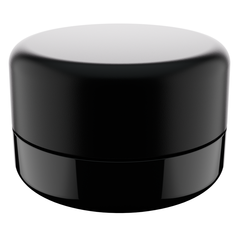 9ML Premium Black Glass Concentrate Jar - Black Smooth CR Cap (320 qty.)
