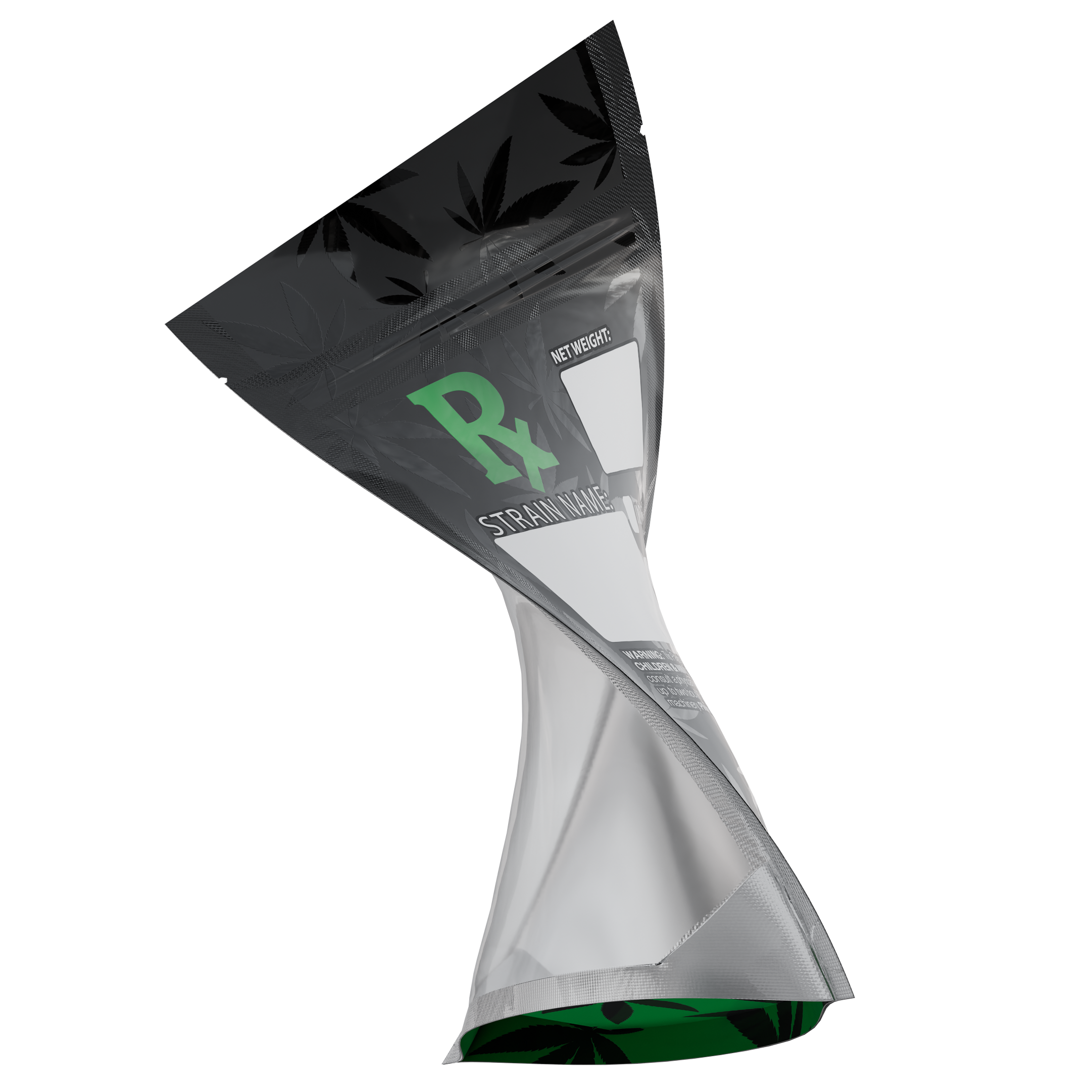 1/4th Ounce Green Rx Generic Designer Custom Printed Mylar Bags (100 qty.) - Dragon Chewer