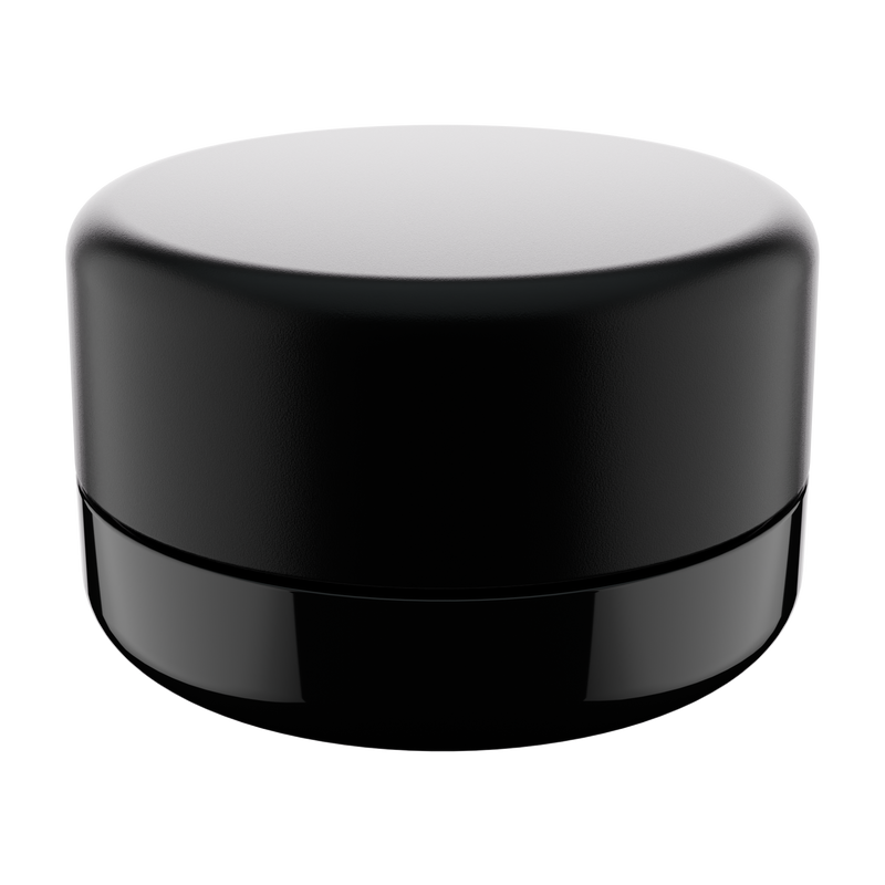 7ML Premium Black Glass Concentrate Jar - Black Smooth CR Cap (400 qty.)