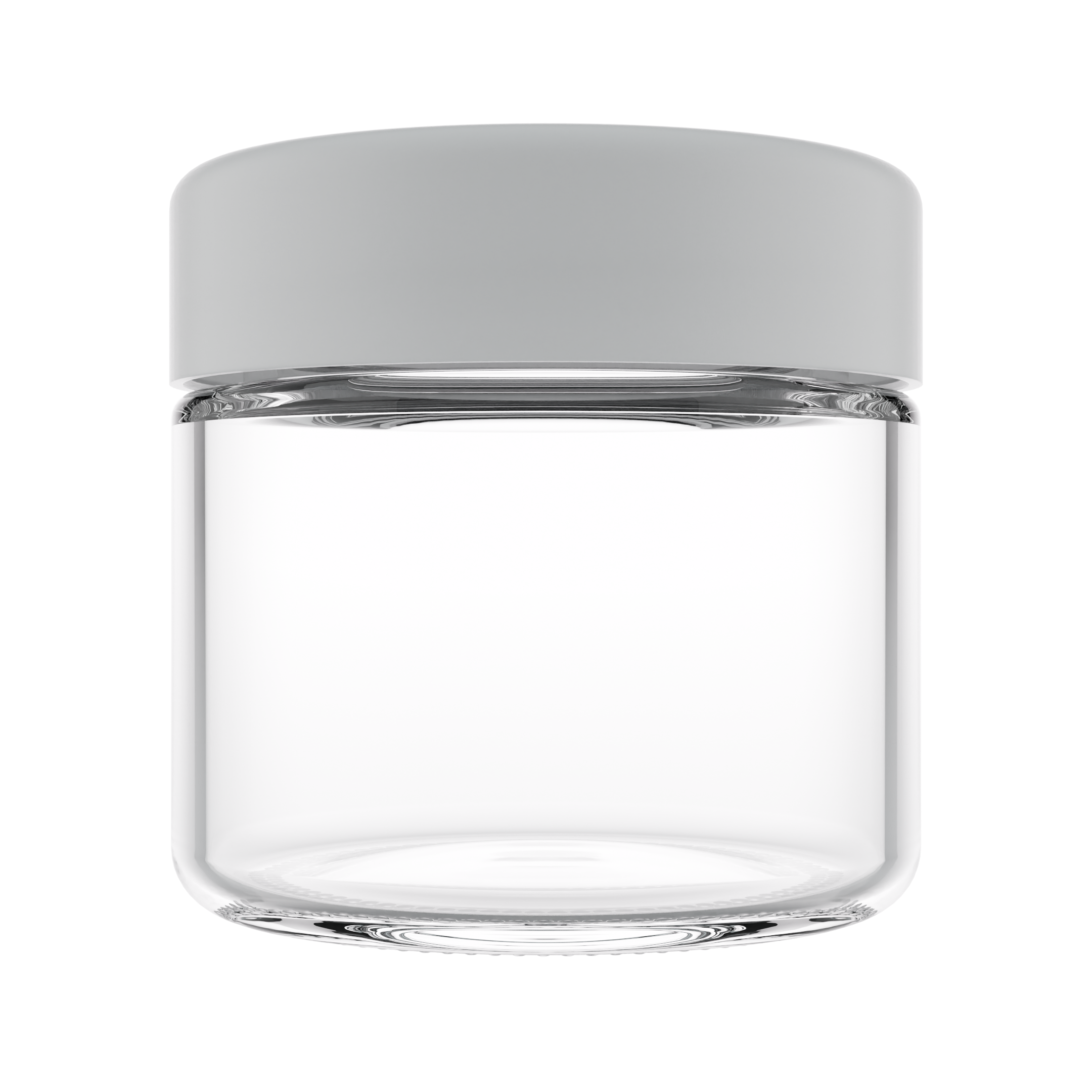 2 Ounce Clear Glass Jar - Child Resistant White Smooth Cap - (200 qty.)