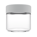 2 Ounce Clear Glass Jar - Child Resistant White Smooth Cap - (200 qty.)