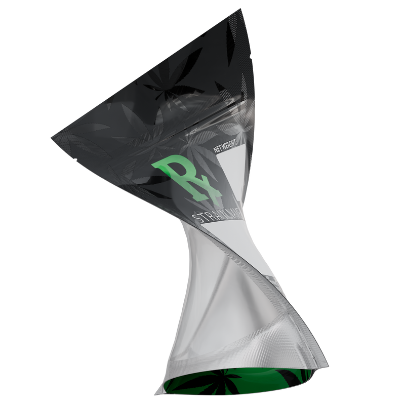 1/8th 3.5g Ounce Green Rx Generic Designer Custom Printed Mylar Bags (100 qty.) - Dragon Chewer