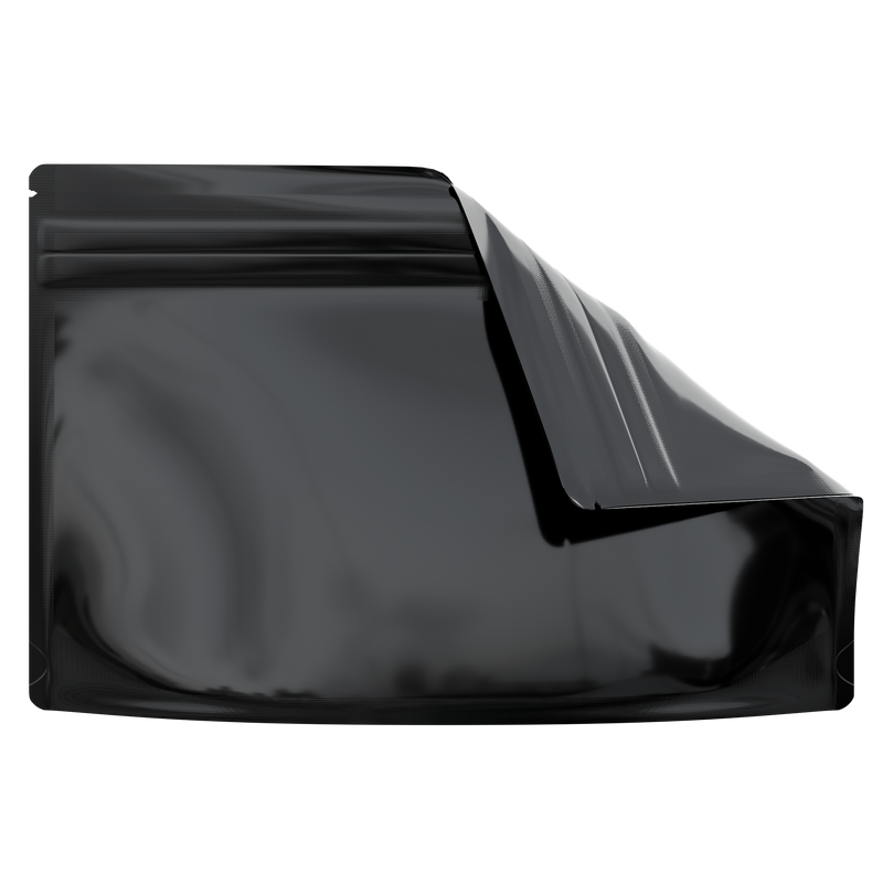 Medium 9 x 6 CR Exit Bags Gloss Black Opaque Mylar Bags - Child Resistant - (1,000 qty.)