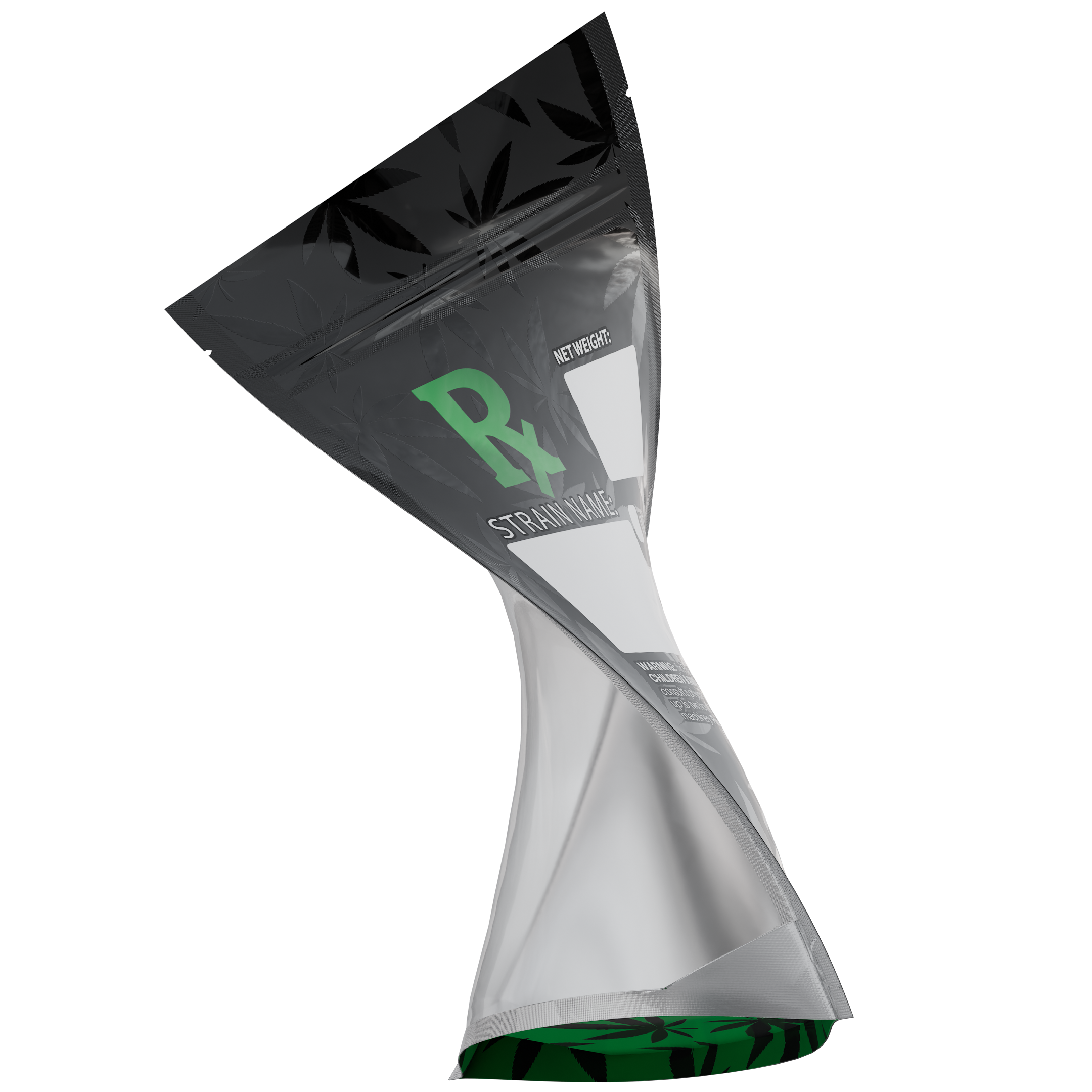 1/2 Ounce Green Rx Generic Designer Custom Printed Mylar Bags (100 qty.) - Dragon Chewer