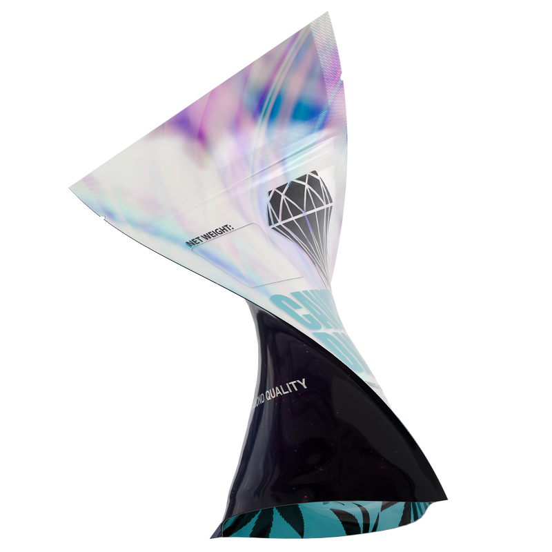 1/8th 3.5g 8th Holographic Caviar Diamonds Designer Custom Printed Mylar Bags (1,000 qty.) - Dragon Chewer