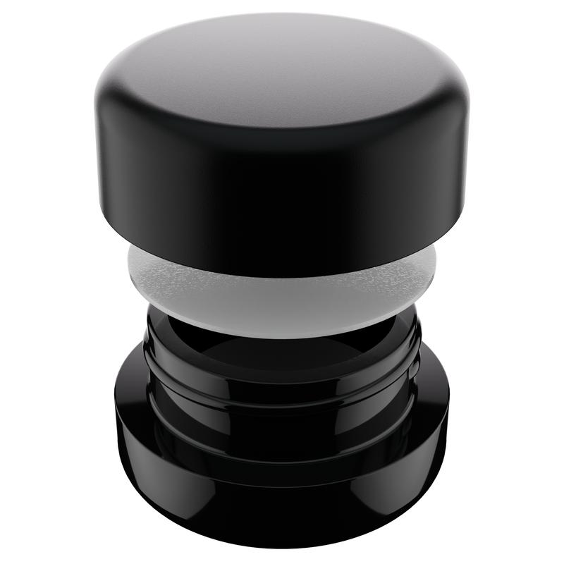 9ML Premium Black Glass Concentrate Jar - Black Smooth CR Cap (320 qty.)