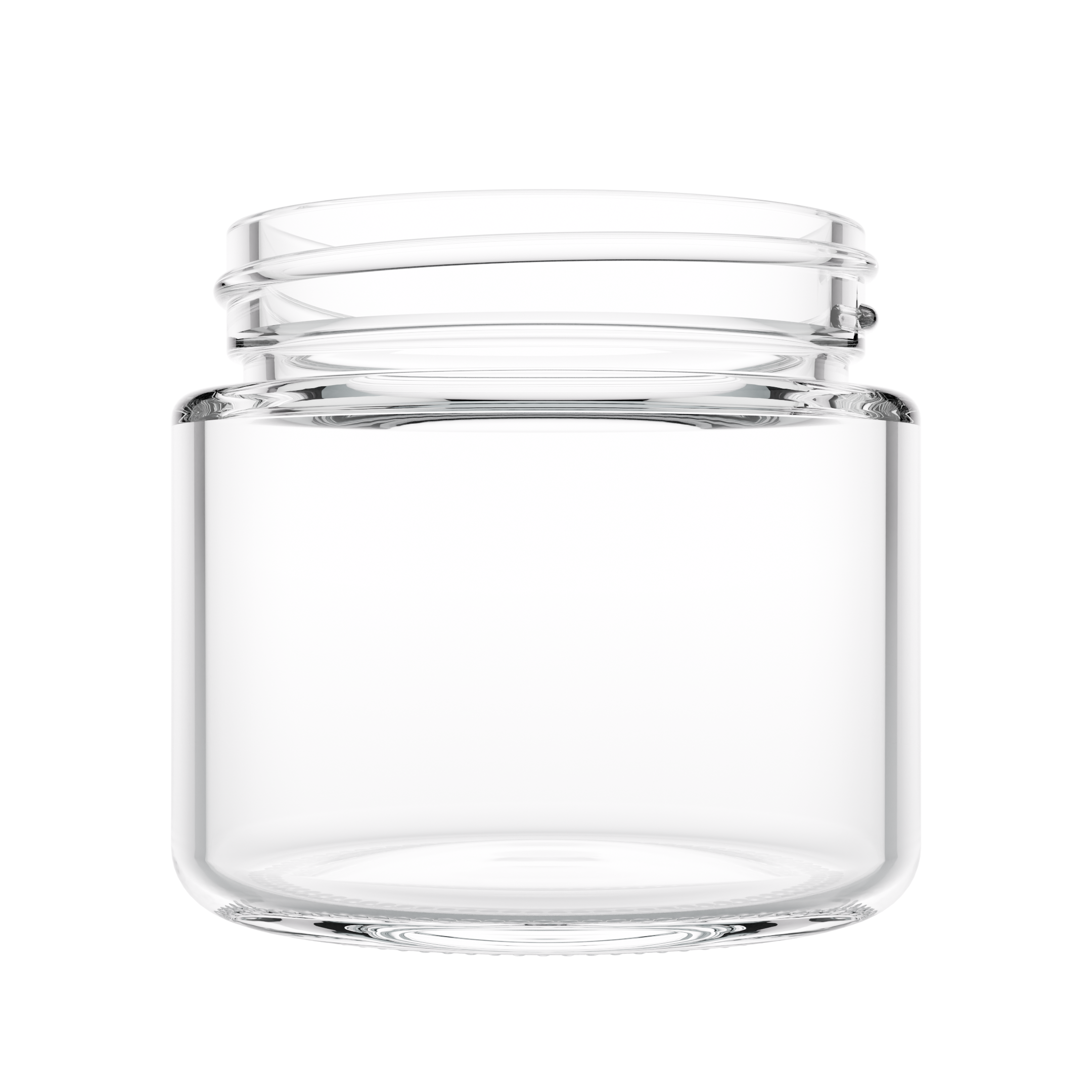 2 Ounce Clear Glass Jar - Child Resistant White Smooth Cap - (200 qty.)
