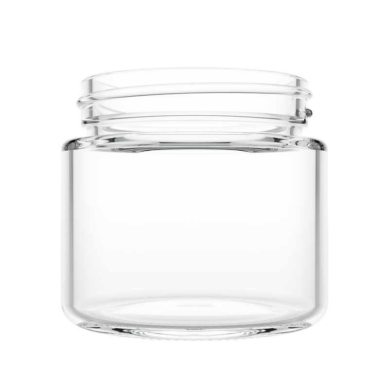 2 Ounce Clear Glass Jar - Child Resistant White Smooth Cap - (200 qty.)