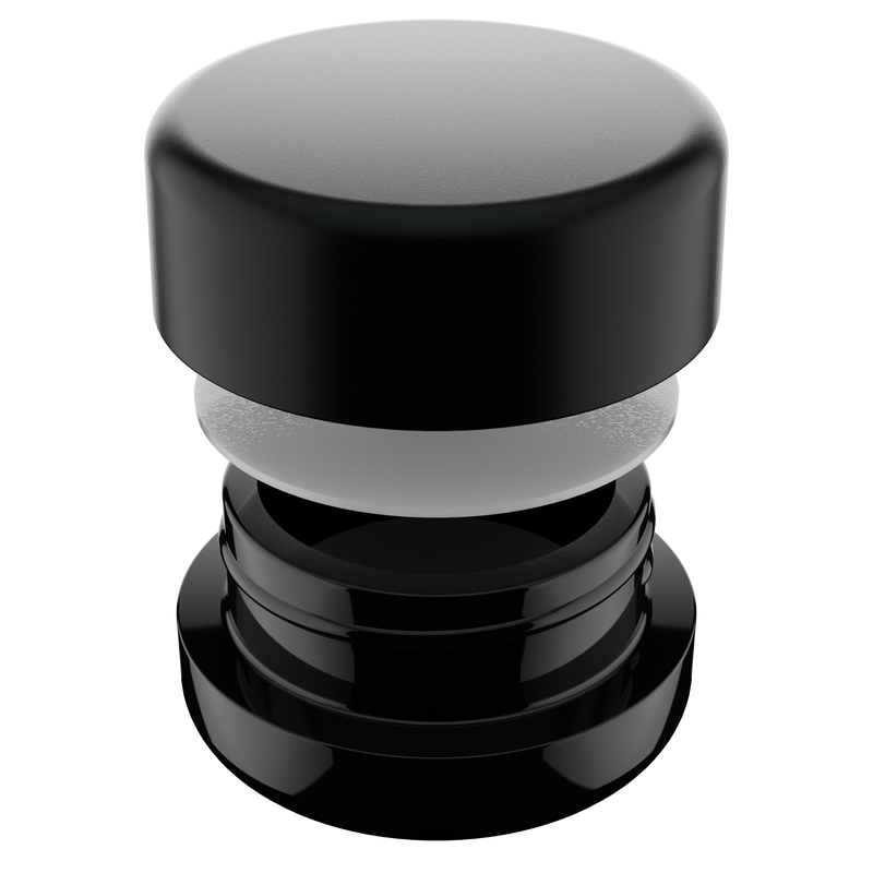 7ML Premium Black Glass Concentrate Jar - Black Smooth CR Cap (400 qty.)