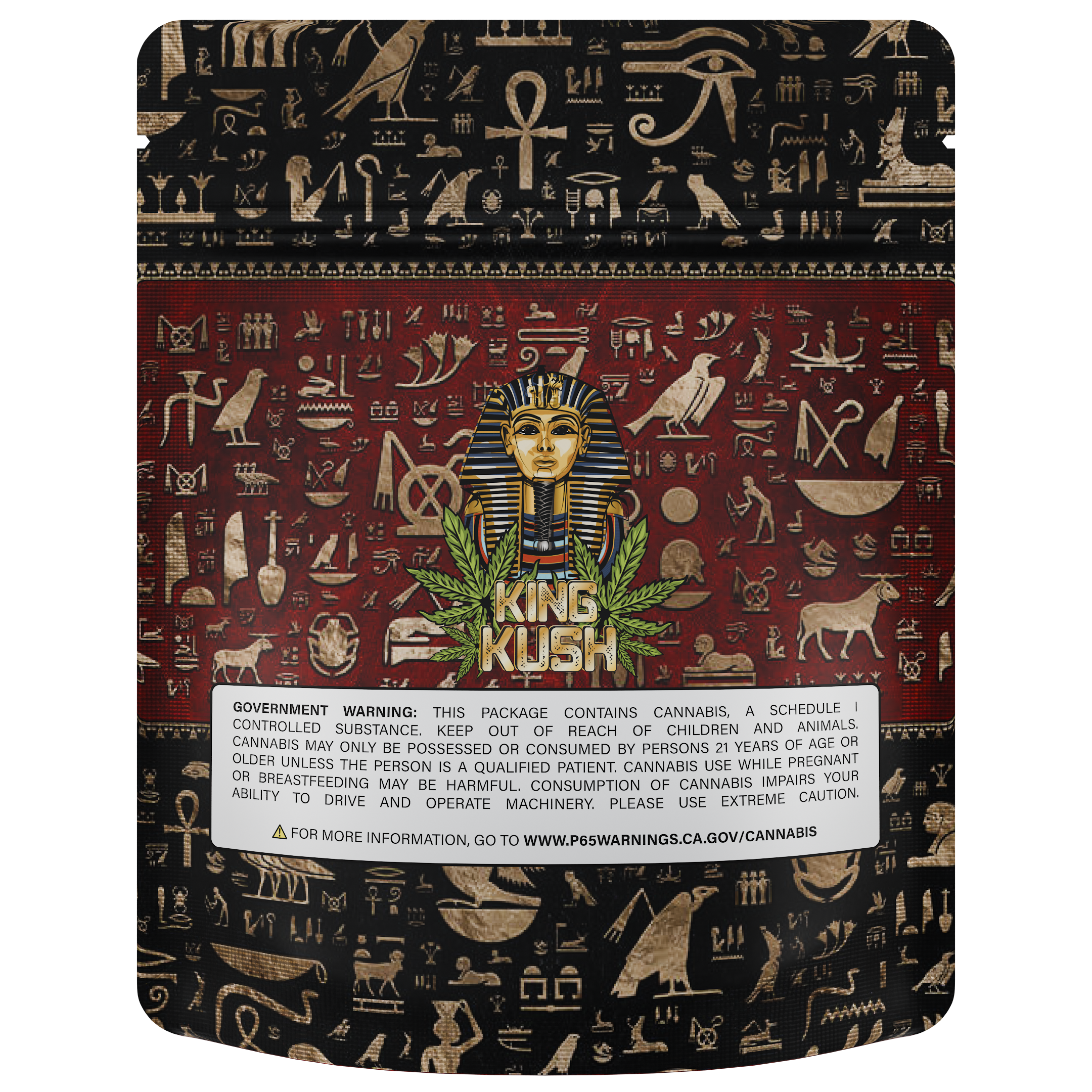 1/8th 3.5g Ounce King Kush Designer Custom Printed Mylar Bags (1,000 qty.)