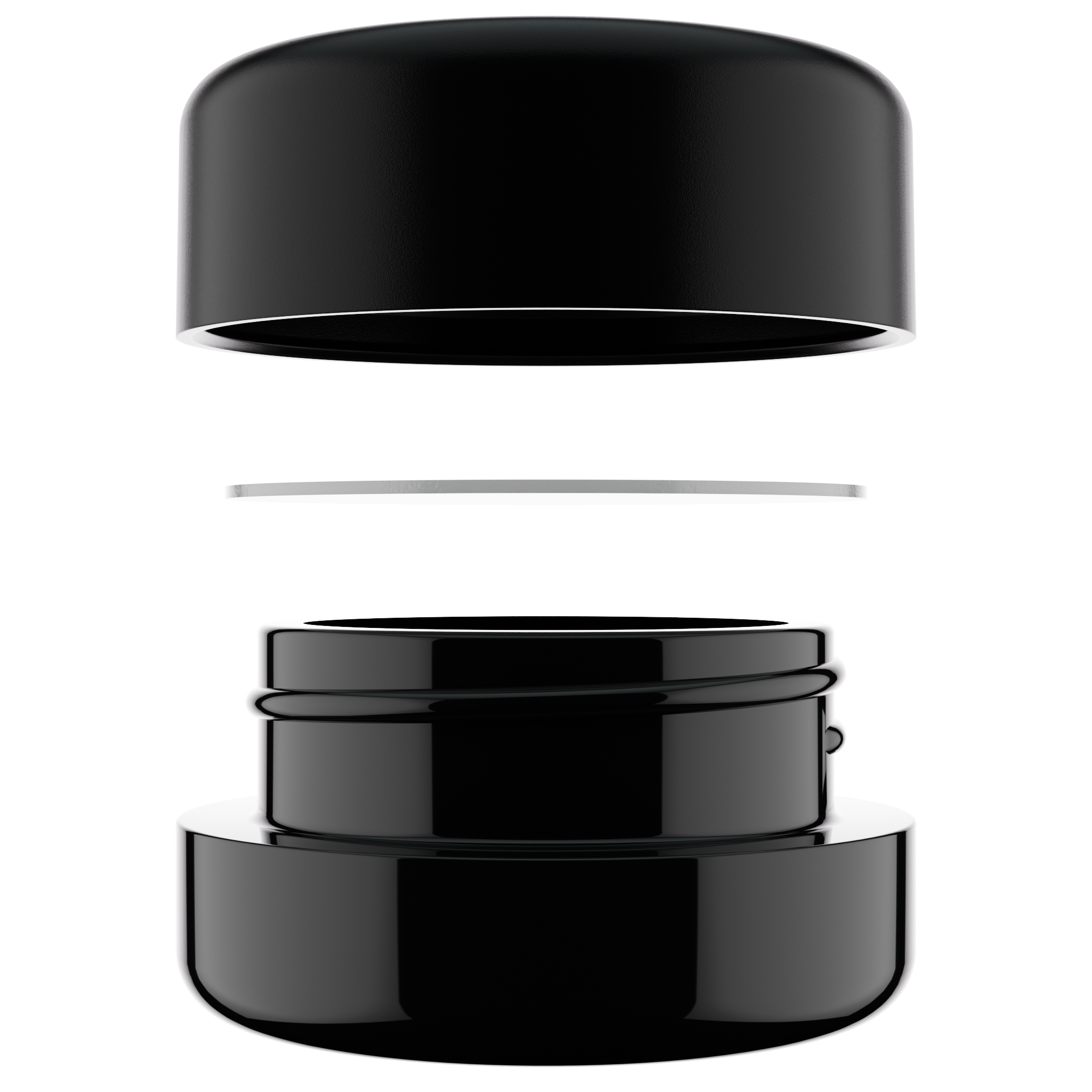 9ML Premium Black Glass Concentrate Jar - Black Smooth CR Cap (320 qty.)