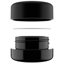 9ML Premium Black Glass Concentrate Jar - Black Smooth CR Cap (320 qty.)