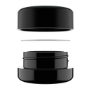 7ML Premium Black Glass Concentrate Jar - Black Smooth CR Cap (400 qty.)