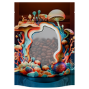 1/8th 3.5g 8th Holographic Black Designer Mushroom Custom Printed Mylar Bags (1,000 qty.) - Dragon Chewer