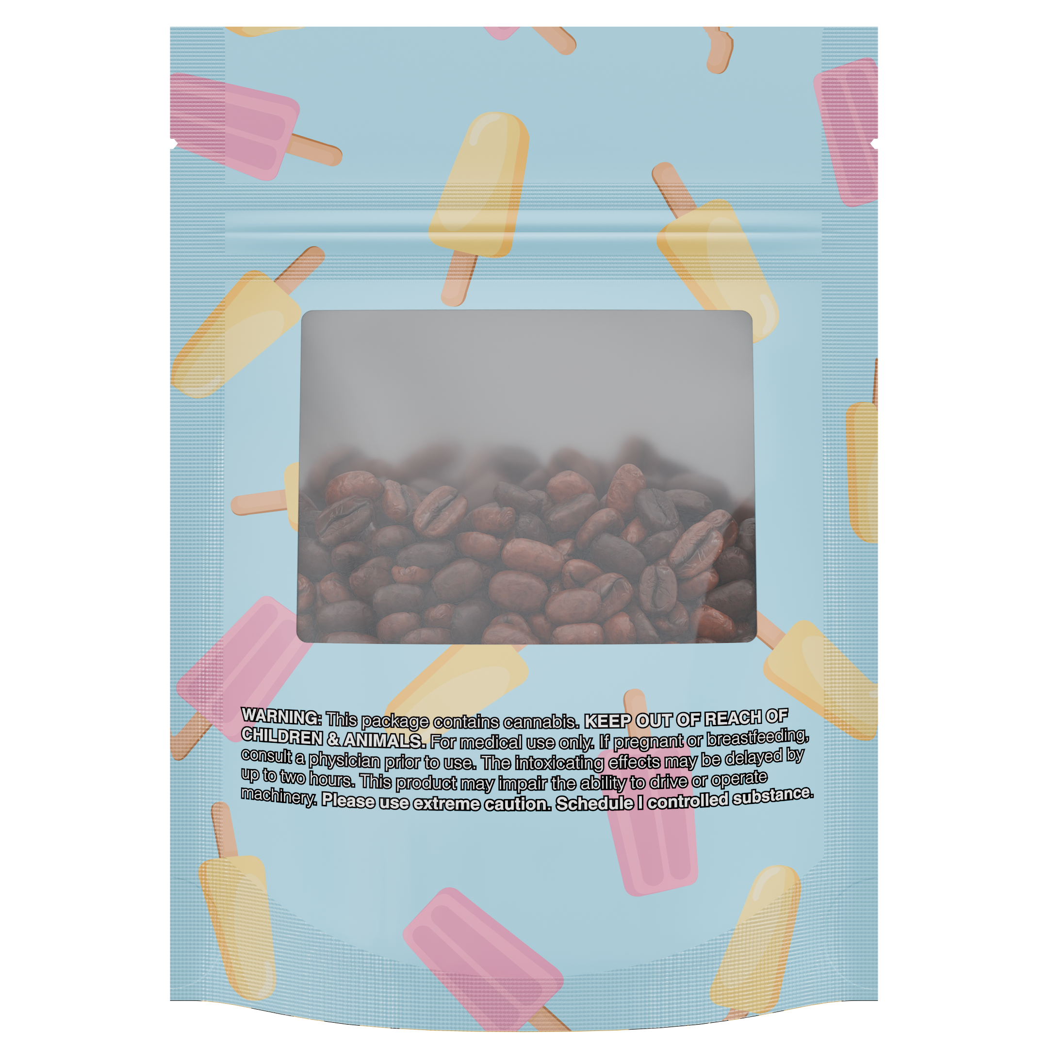 1/8th 3.5g 8th Cali Caviar Sherbet Designer Custom Printed Mylar Bags (1,000 qty.) - Dragon Chewer