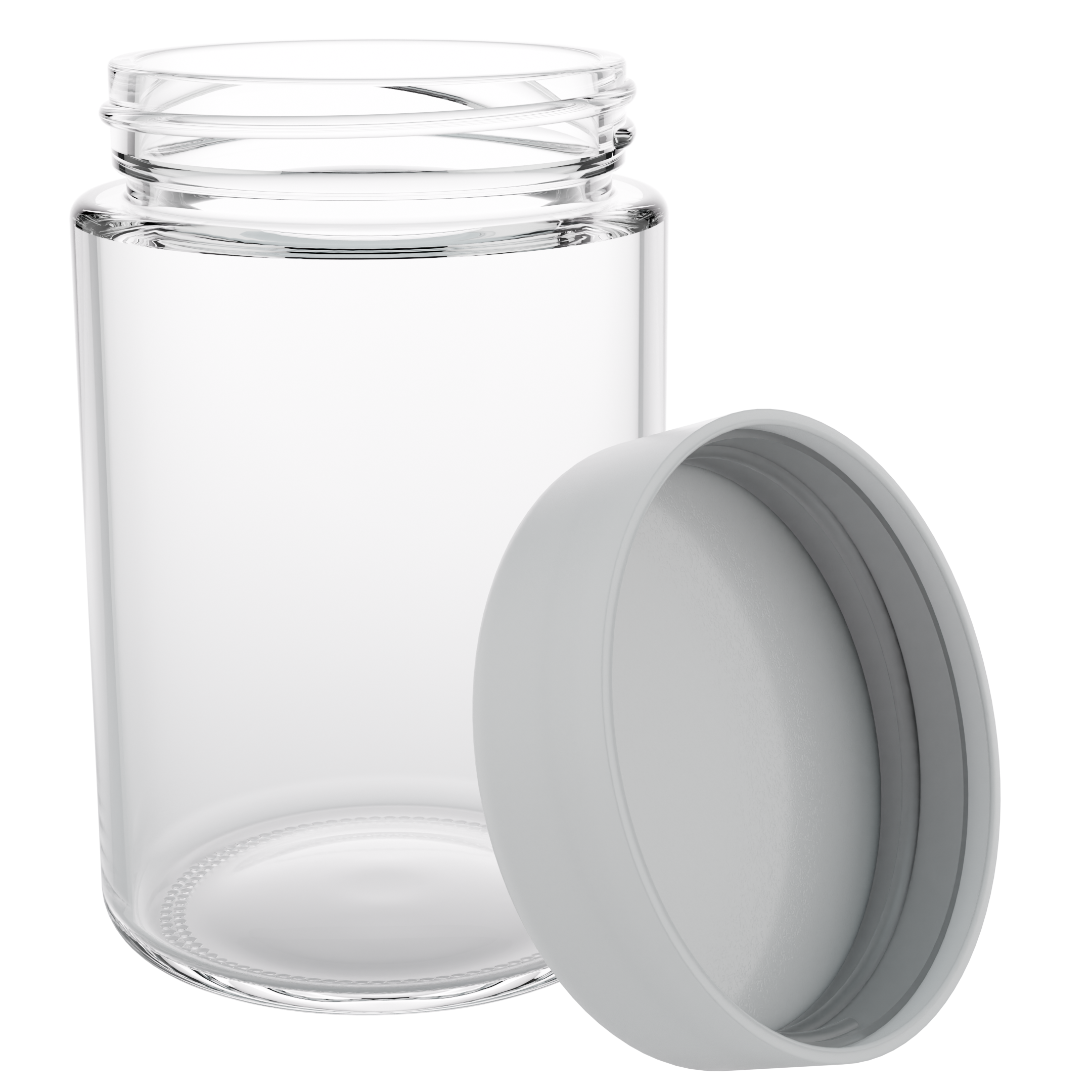 5 Ounce Clear Glass Jar - Child Resistant White Smooth Cap - (100 qty.) - Dragon Chewer