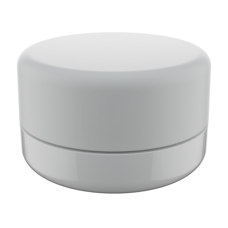 7ML Premium White Glass Concentrate Jar - White Smooth CR Cap (400 qty.)