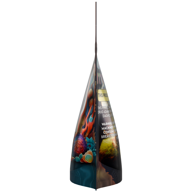1/8th 3.5g 8th Holographic Black Designer Mushroom Custom Printed Mylar Bags (1,000 qty.) - Dragon Chewer