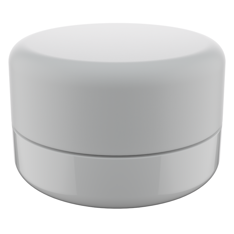 9ML Premium White Glass Concentrate Jar - White Smooth CR Cap (320 qty.)
