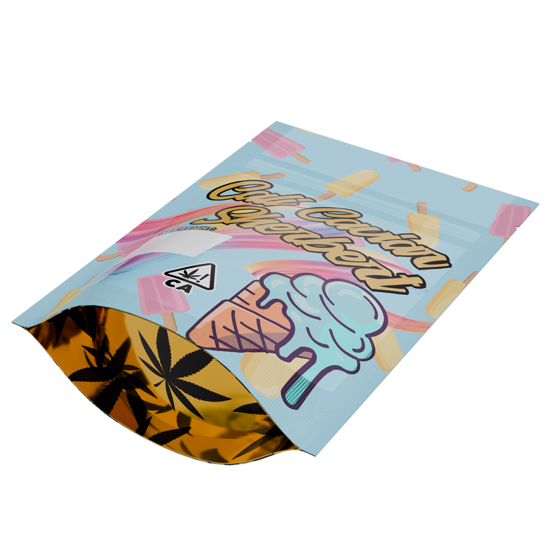 1/8th 3.5g 8th Cali Caviar Sherbet Designer Custom Printed Mylar Bags (100 qty.)