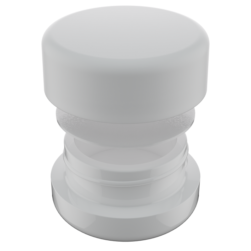 7ML Premium White Glass Concentrate Jar - White Smooth CR Cap (400 qty.)