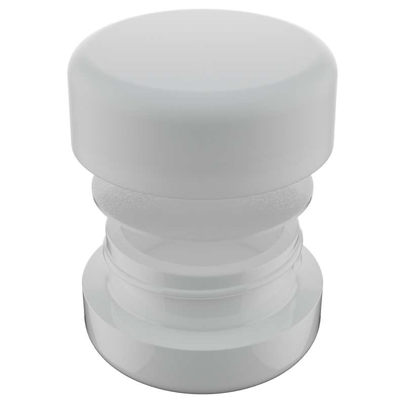 9ML Premium White Glass Concentrate Jar - White Smooth CR Cap (320 qty.)