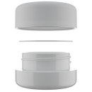 9ML Premium White Glass Concentrate Jar - White Smooth CR Cap (320 qty.)