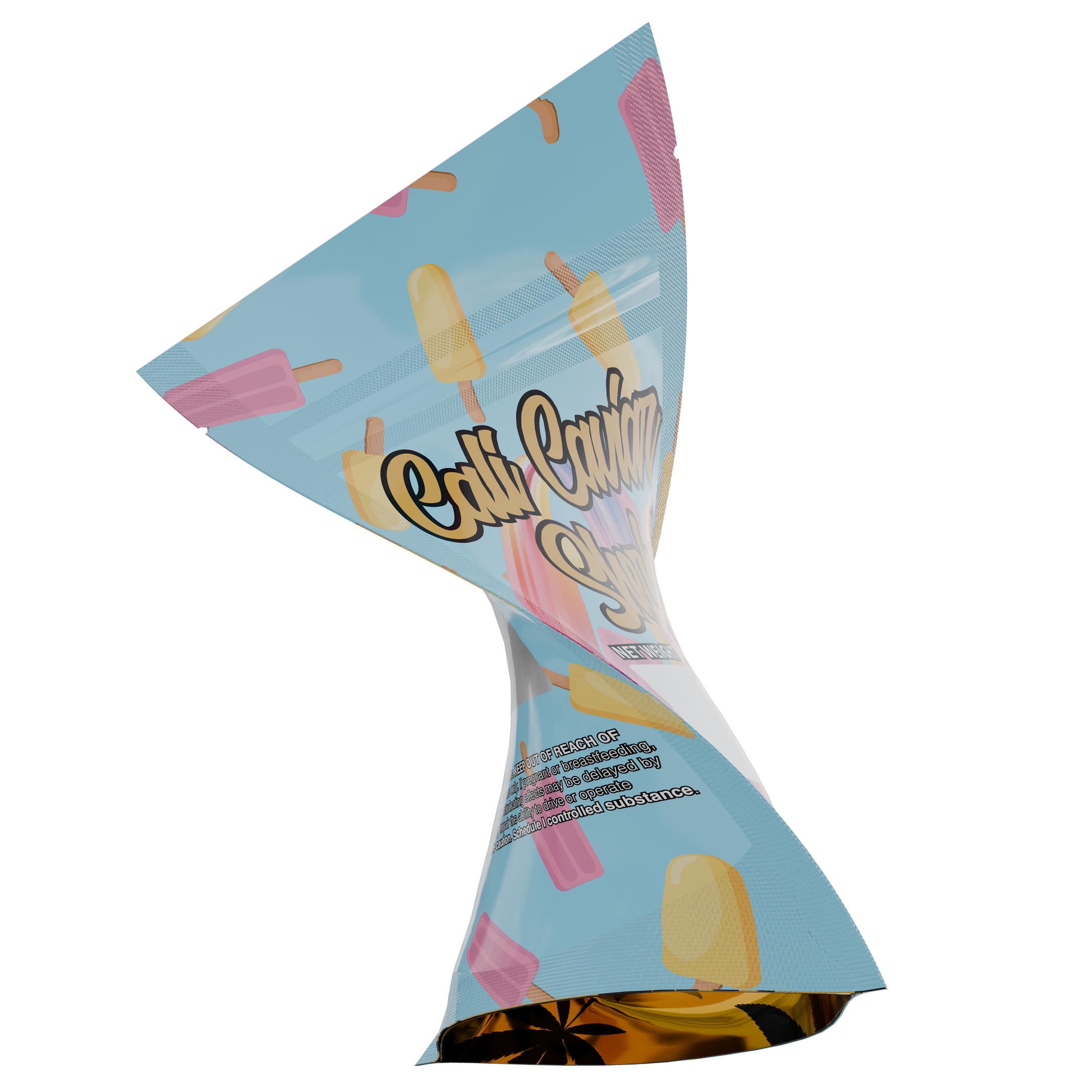 1/8th 3.5g 8th Cali Caviar Sherbet Designer Custom Printed Mylar Bags (100 qty.)