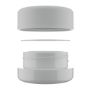 7ML Premium White Glass Concentrate Jar - White Smooth CR Cap (400 qty.)