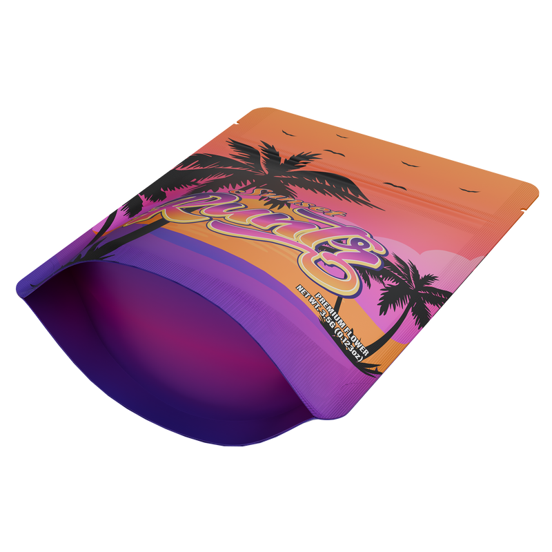 1/8th 3.5g Ounce Sunset Runtz Designer Custom Printed Mylar Bags (100 qty.)