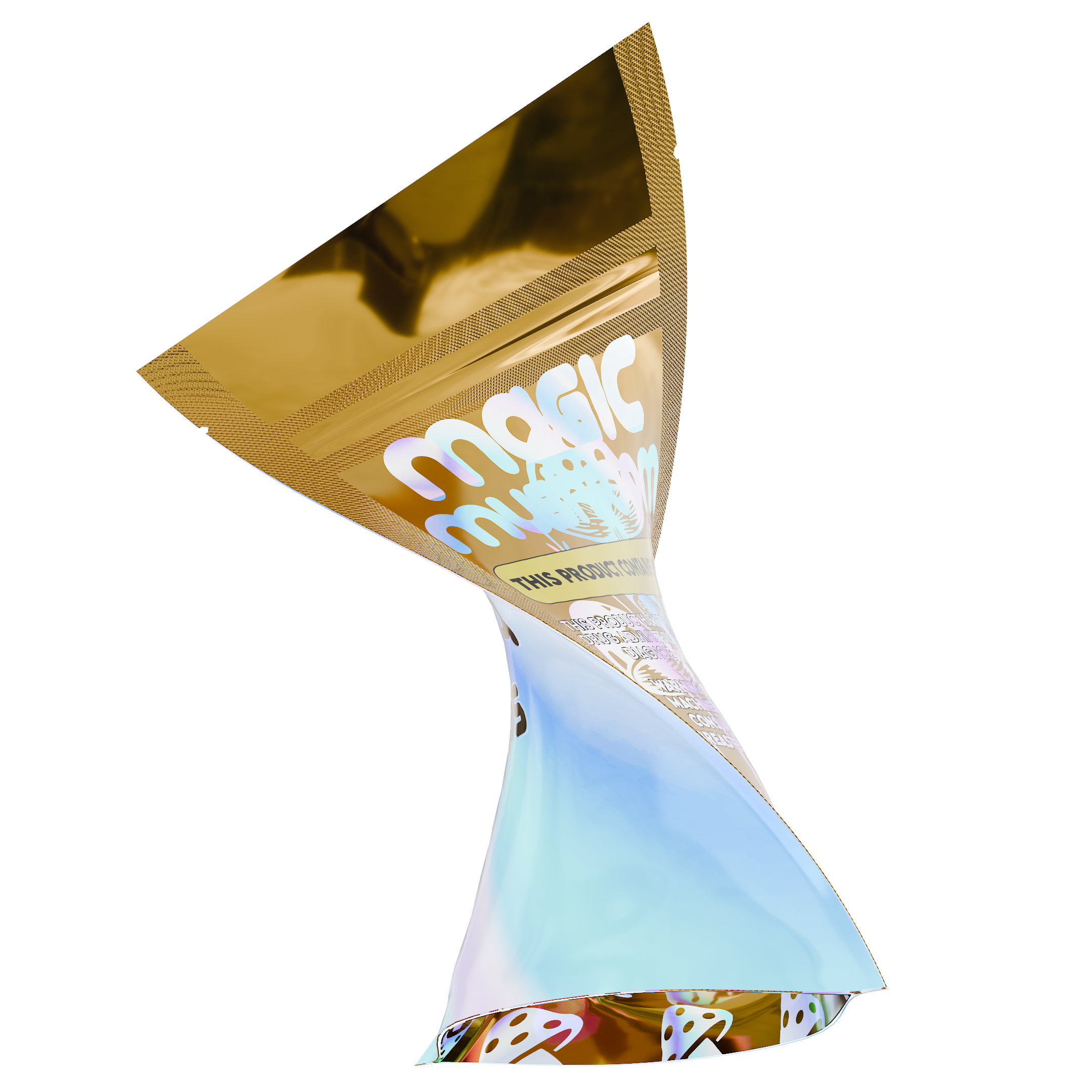 1/8th 3.5g 8th Holographic Burnt Copper Designer Mushroom Custom Printed Mylar Bags (100 qty.) - Dragon Chewer