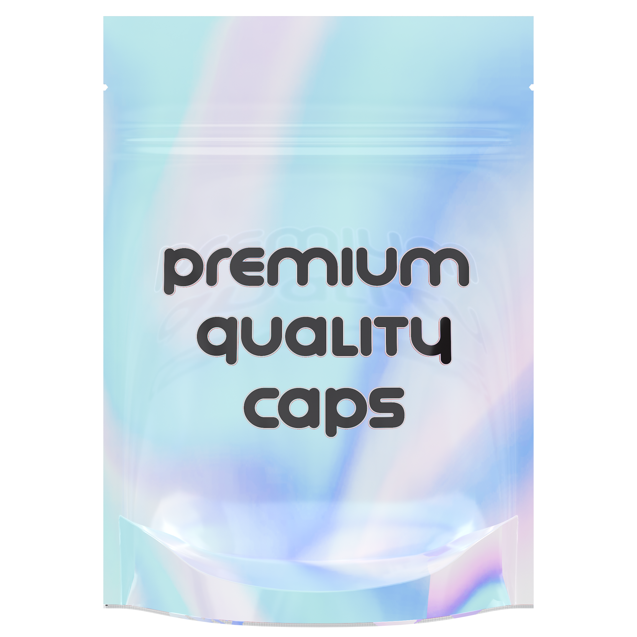 1/8th 3.5g 8th Holographic White Designer Mushroom Custom Printed Mylar Bags (1,000 qty.) - Dragon Chewer