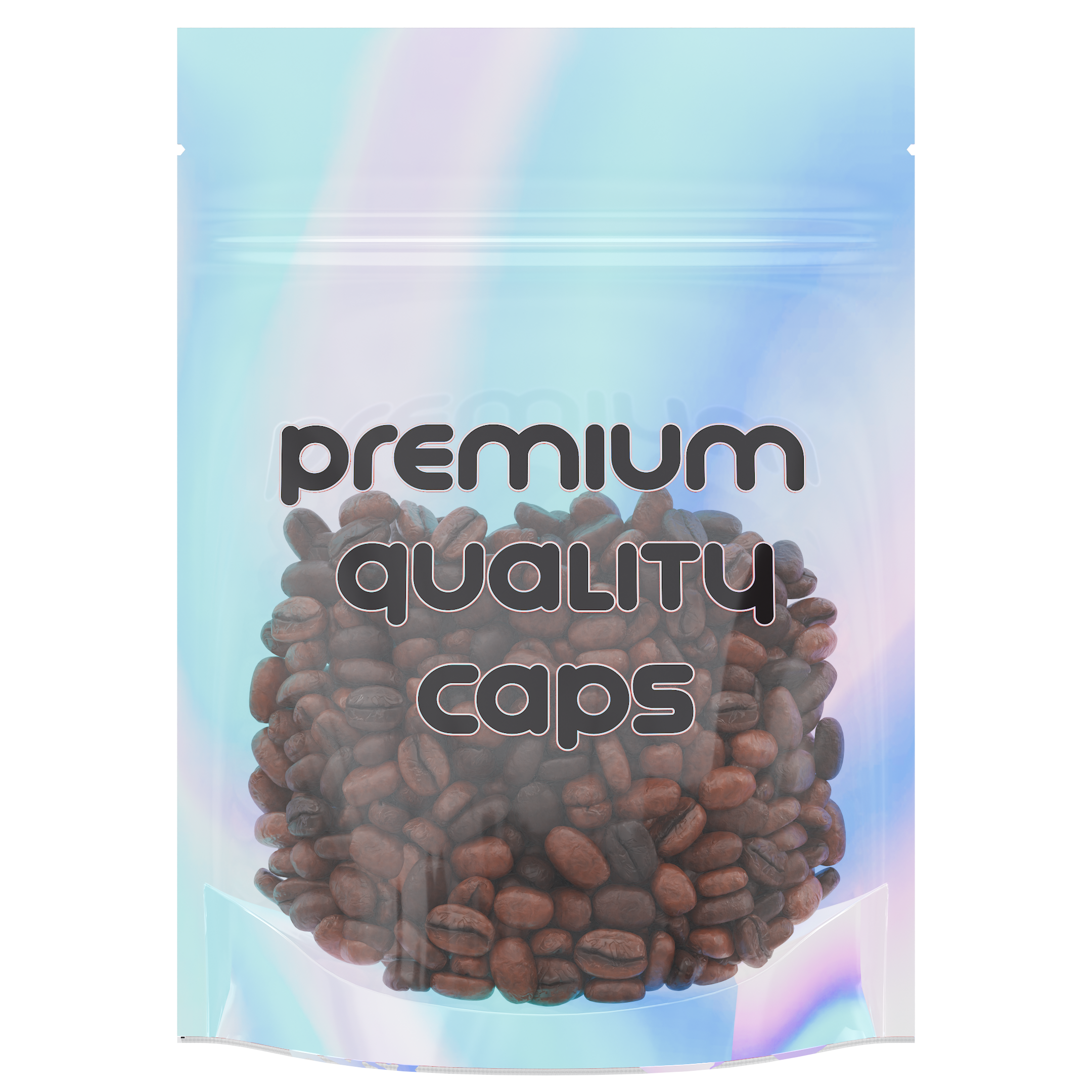 1/8th 3.5g 8th Holographic White Designer Mushroom Custom Printed Mylar Bags (100 qty.) - Dragon Chewer