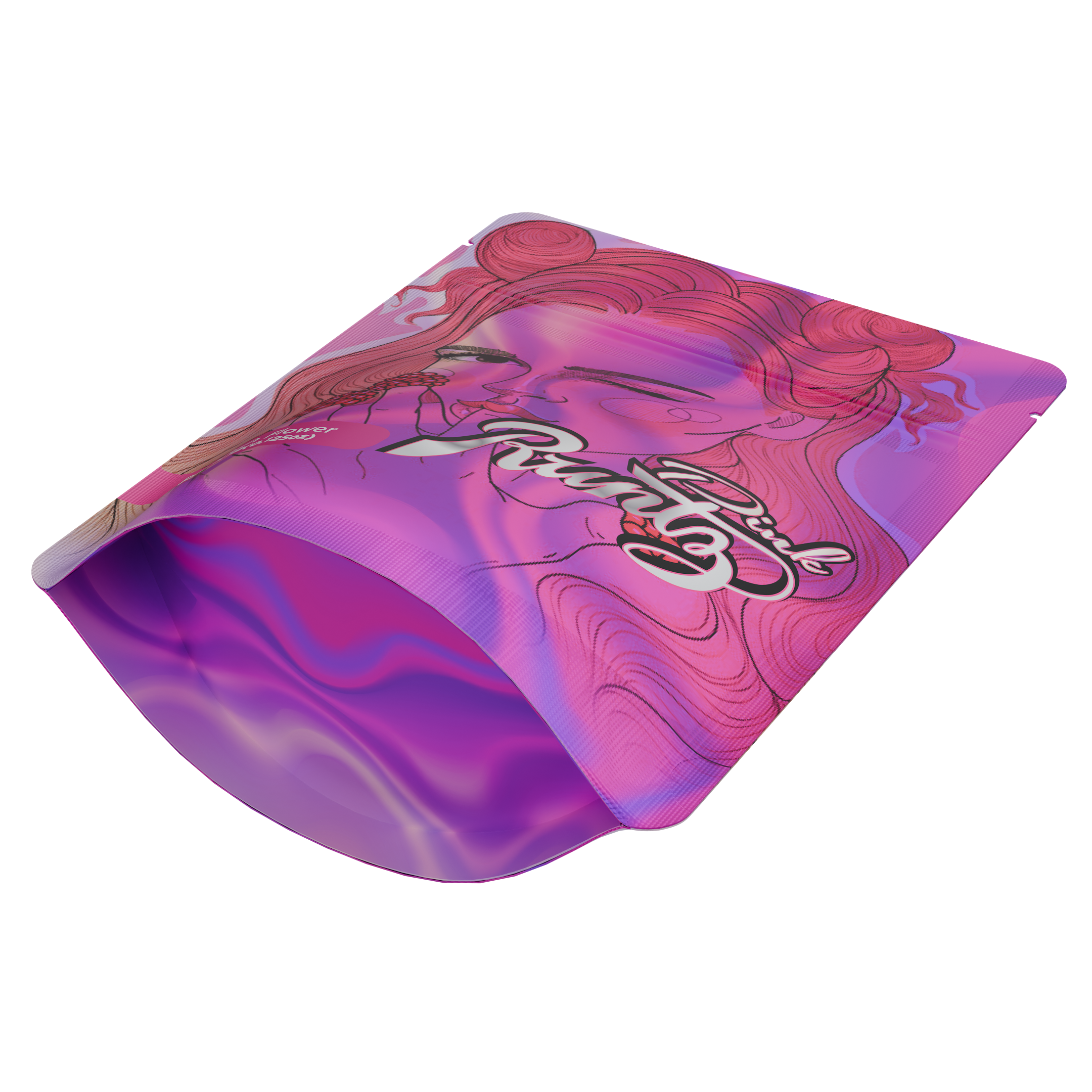 1/8th 3.5g Ounce Pink Runtz Designer Custom Printed Mylar Bags (100 qty.)
